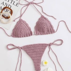 Crochet Triangle Side Tie Bikini